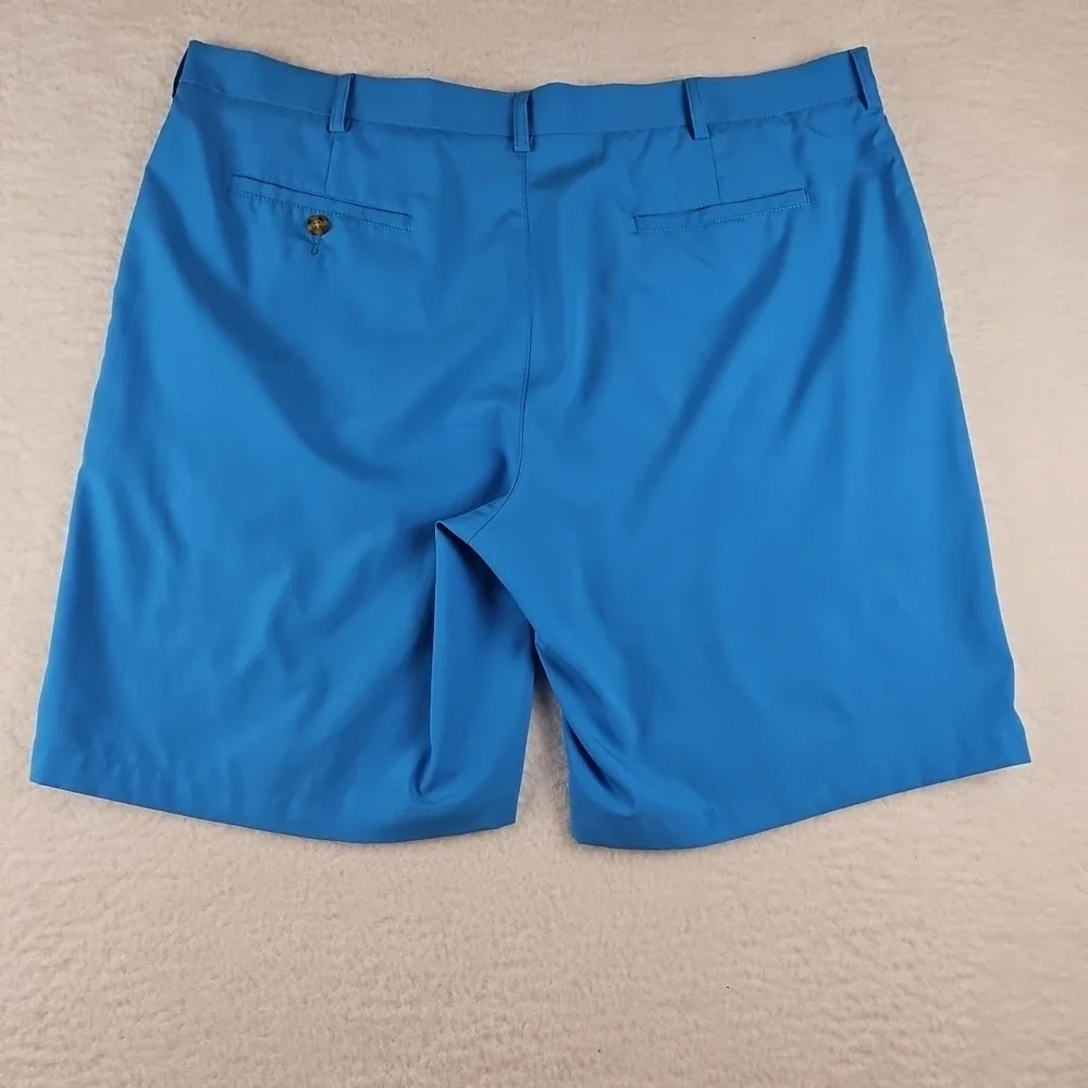 PGA Tour Athletic‎ Golf Shorts Men's 42 Sky Blue Flat Front Slash Pocket Wicking